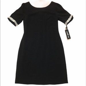 Karl Lagerfeld 8 black pearl cold shoulder dress